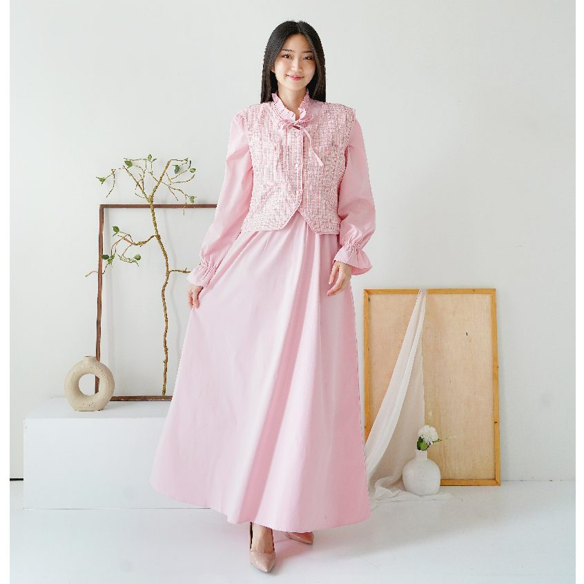 GDTIMA Dress Wanita Dress Setelan Wanita Lengan Panjang Casual Dress