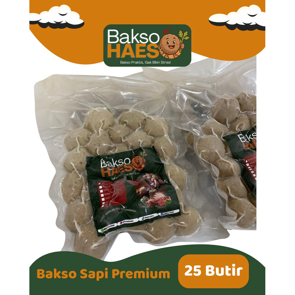 

[Frozen Bakso] Bakso Sapi Premium 100% Daging Sapi Isi 25 Butir Homemade
