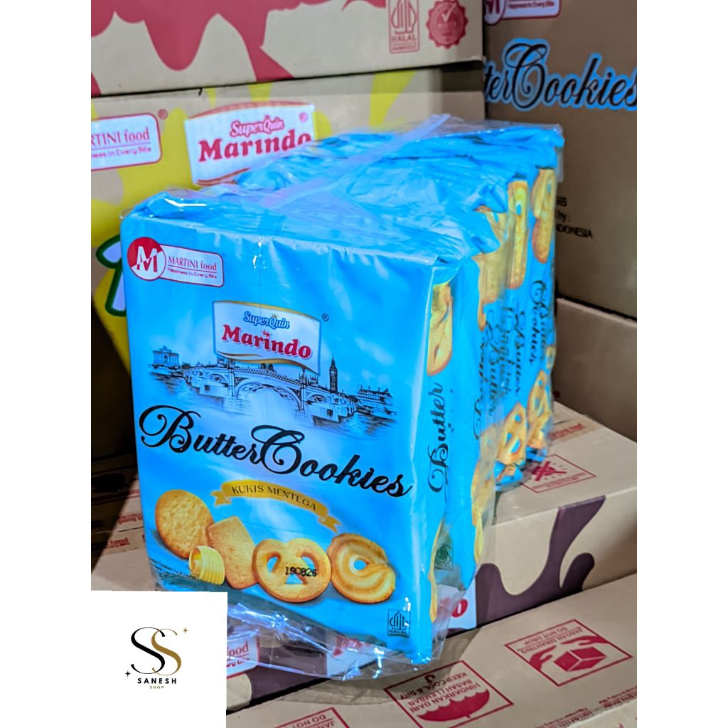

MARINDO BUTTER COOKIES isi 6 bungkus dengan berat 990gr , per bungkus berat 165gr