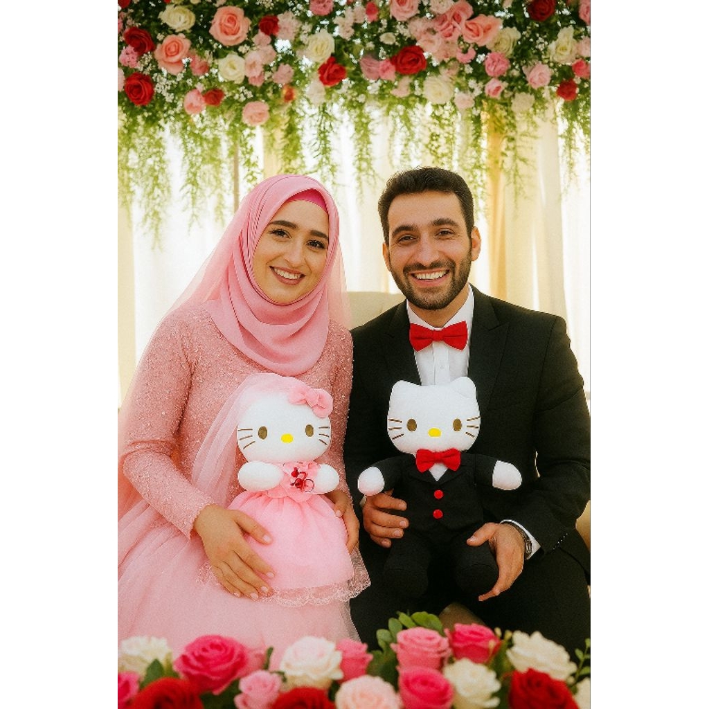 Boneka pengantin hello kitty boneka wedding couple