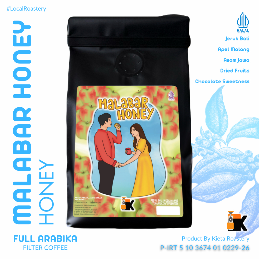 

Kieta Roastery - Biji Kopi Arabika MALABAR HONEY 200 g / Bubuk Coffee Roasted Beans
