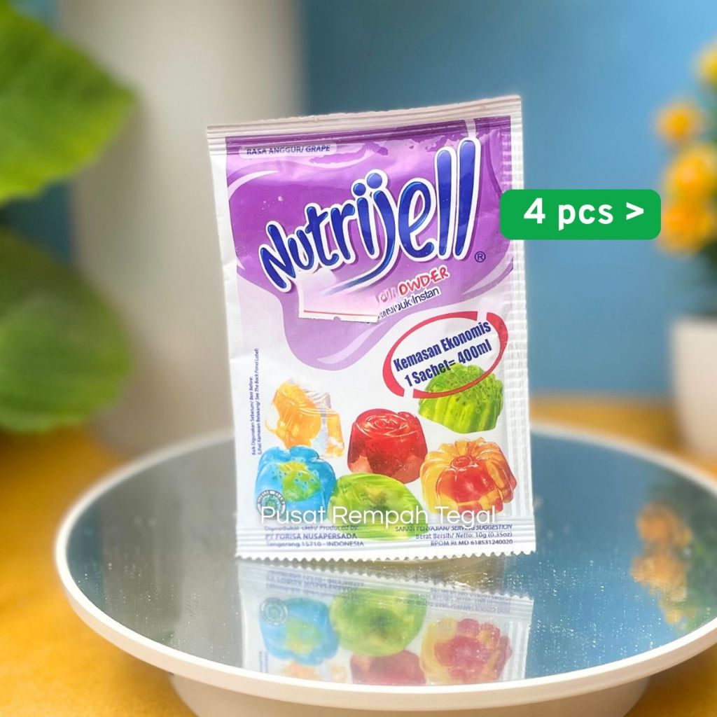 

Paket Isi 4 Nutrijell Jelly Powder Rasa Anggur Isi 10gr 1 Sachet = 400ml Jeli Serbuk Instan Kemasan Ekonomis