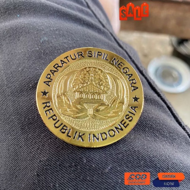 bros custom korpri gold silver lingkaran timbul tulis laser