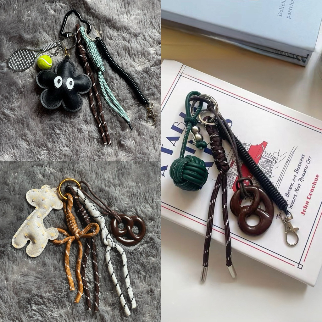 Gantungan Tas Kulit Bag Charm Leather Baseball Tennis Key Pendant Key Chain Gantungan Multifungsi Ta