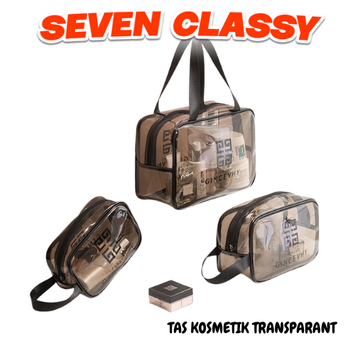 SC - TAS KOSMETIK TRANSPARANT H488 TRAVEL TRANSPARAN WASHBACK / POUCH KOSMETIK / TAS MAKE UP POUCH T