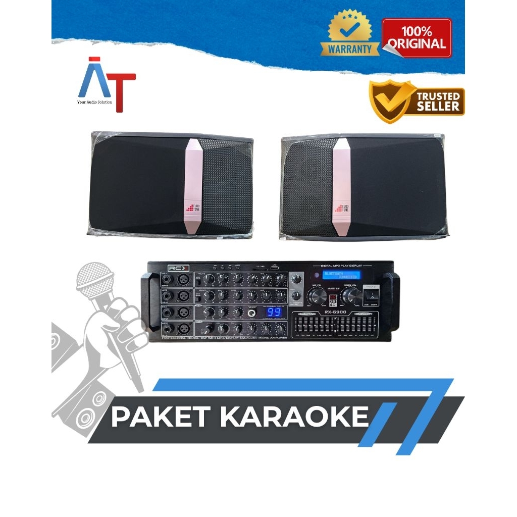 Paket Karaoke Set Speaker Bluetooth - Suara Jernih Eurotone 10 Inch EK-510 & Amplifier RCX RX-6900