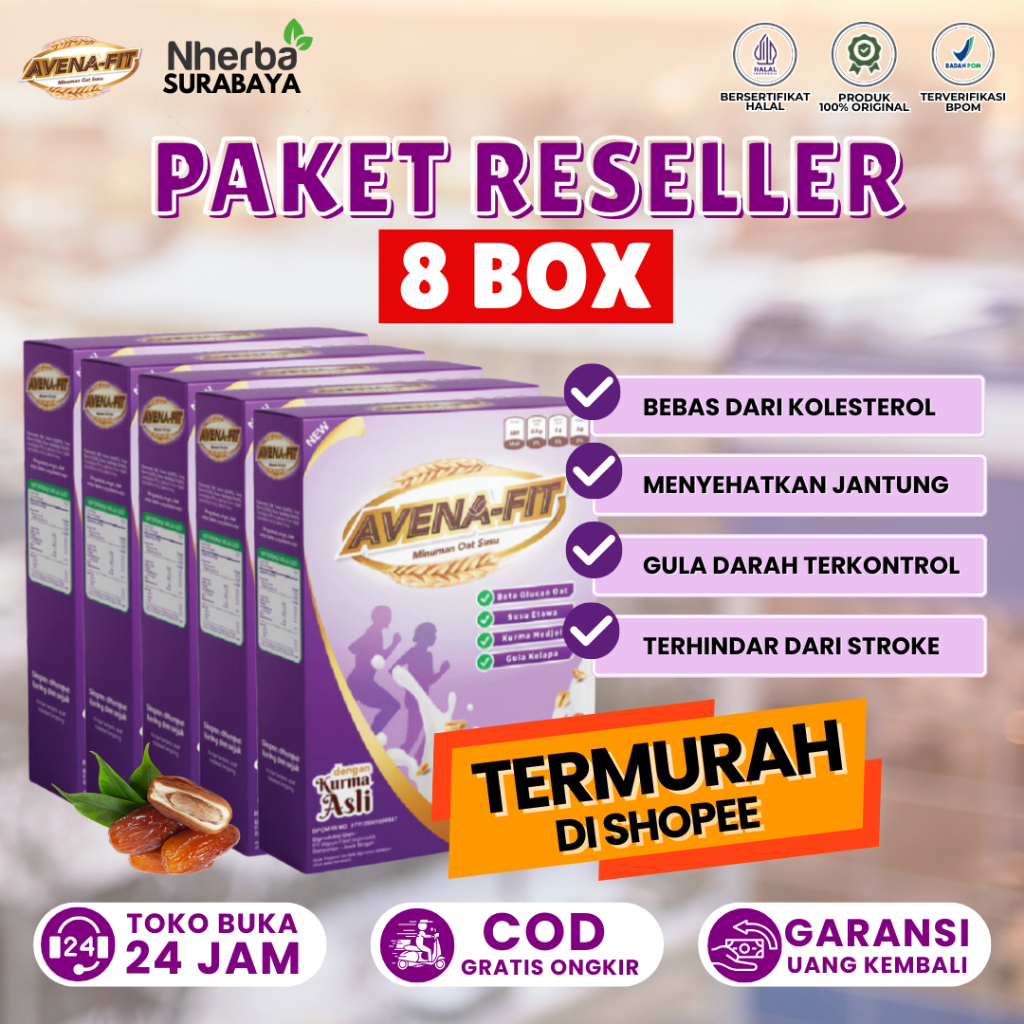 

Avenafit Paket Reseller 8 Box - Mengatasi Kadar Gula Darah Dan Kolesterol Tinggi