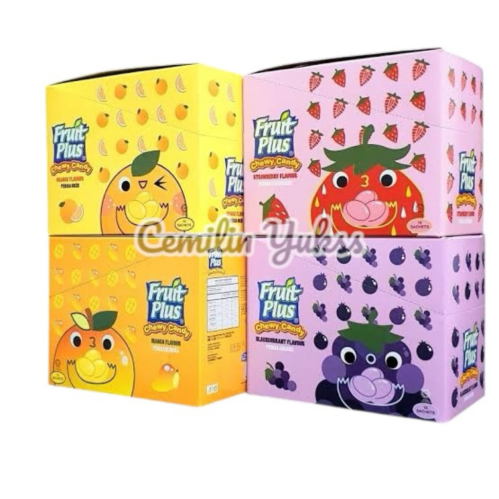 

Fruit Plus Chewy Candy 30g x 10pk Permen Lunak Rasa Buah Mango Orange Strawbery Blackcurrant Permen Malaysia