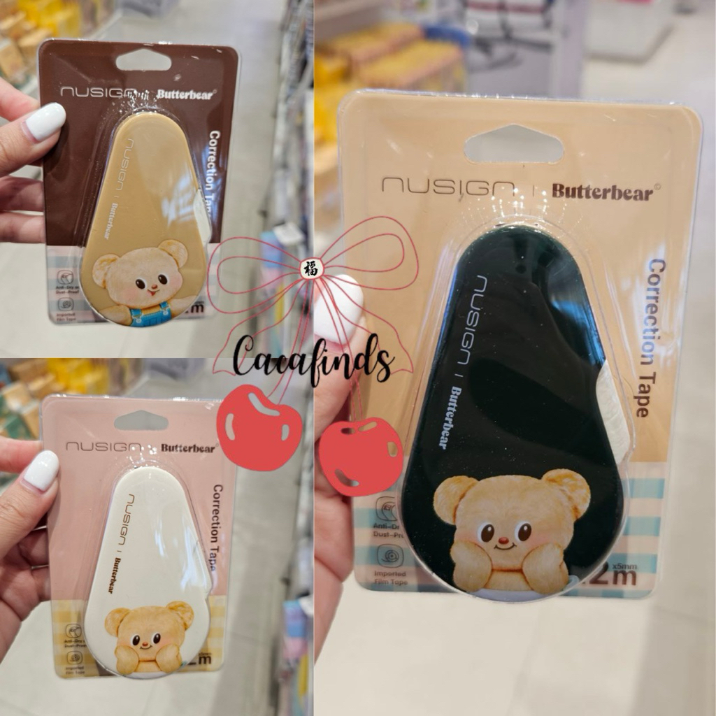 

MINISO x Butterbear‼️Correction Tape / Tipe X Butterbear Collection (Green / Pink / Yellow)