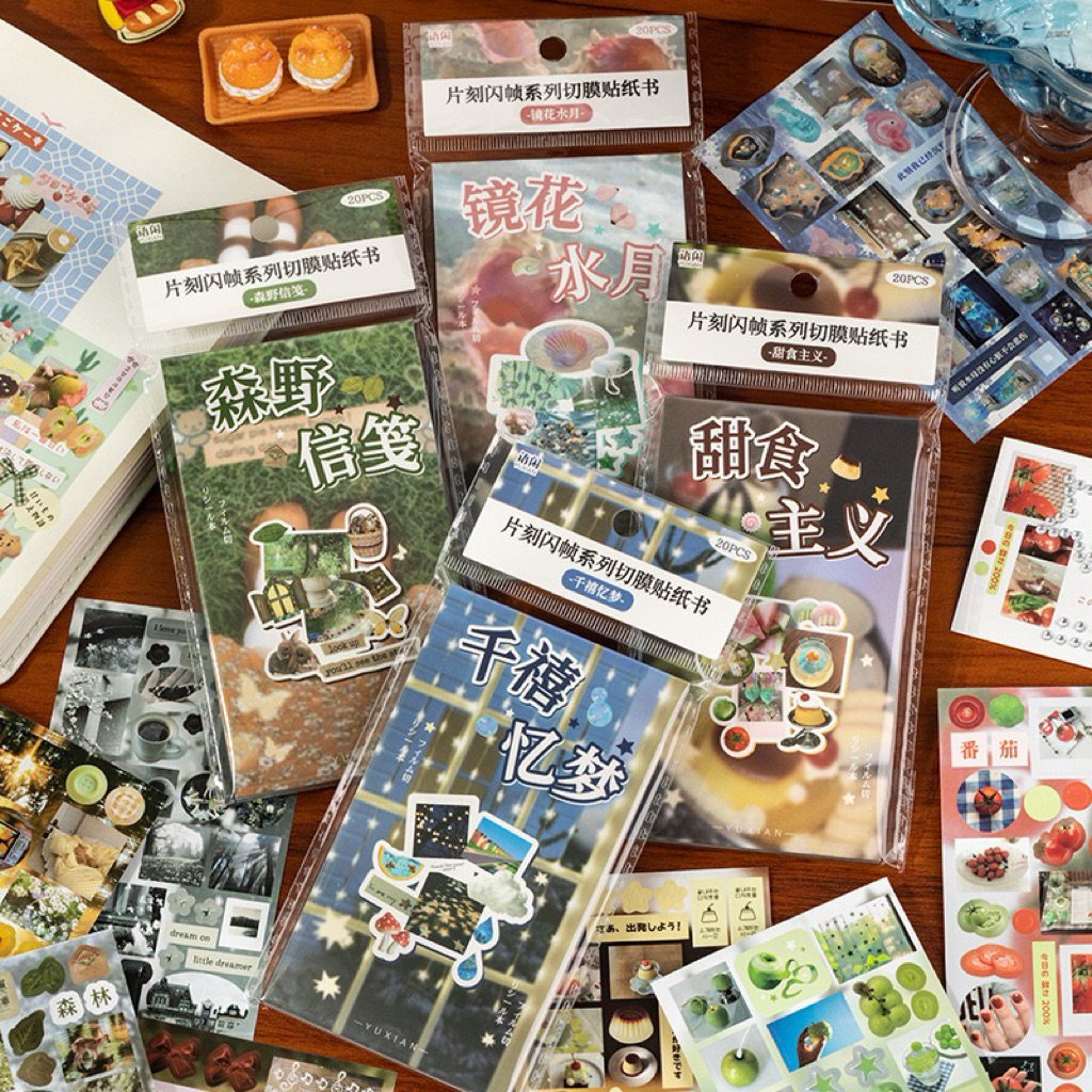 

(6C) sticker book buku kiss cut makanan taman alam anak lucu cute food garden plant
