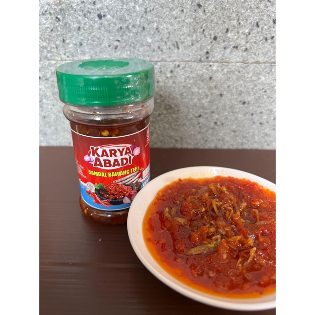 

Sambal Bawang Teri Khas Nganjuk Tanpa Pengawet Tahan 3 Bulan KARYA ABADI 150 gram