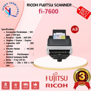 Scanner Fujitsu / Ricoh FI Series FI-7600 - Garansi Resmi