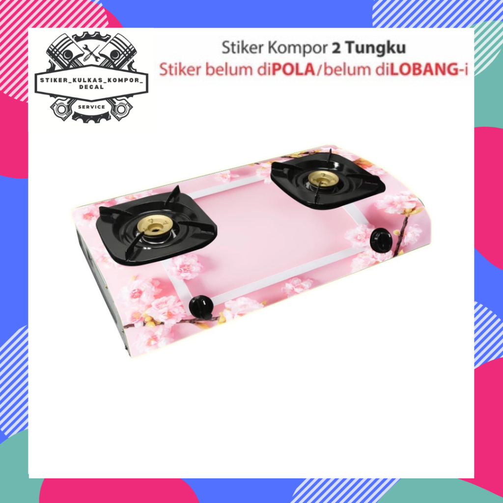 Stiker Kompor 2 Tungku pink