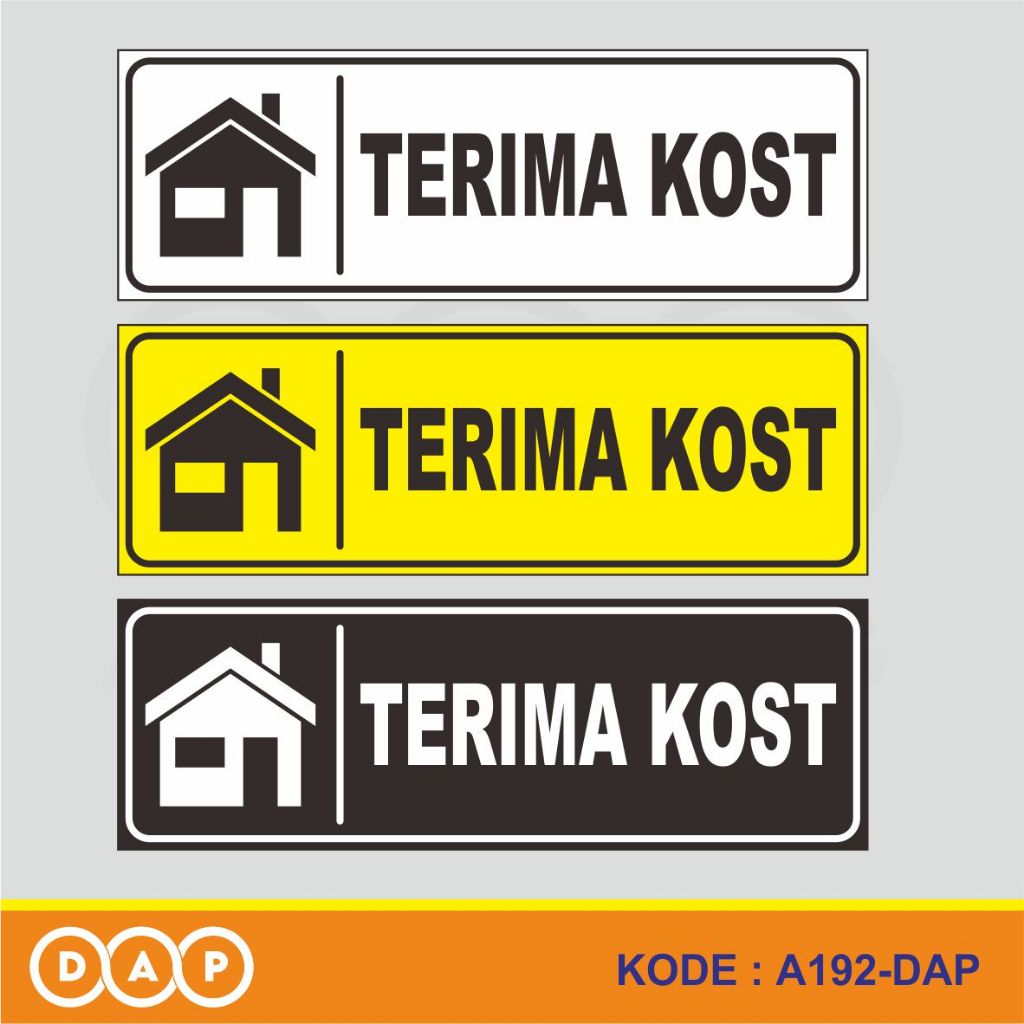 

A192 - Acrylic Sign, Stiker Akrilik Terima Kos / Kost, Tahan Air, Termurah, dan Bisa Custom