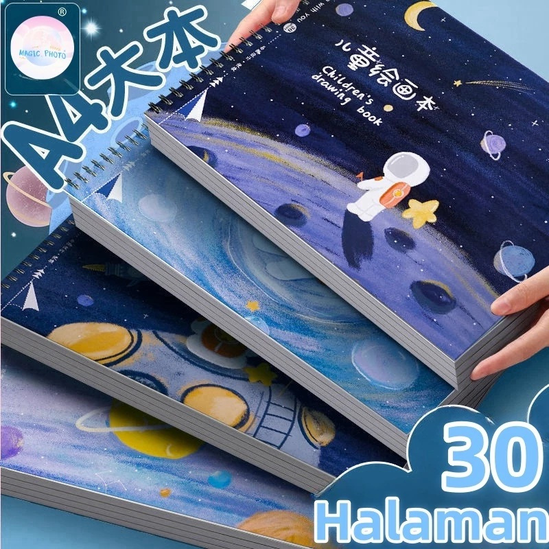

BN - Sketchbook/Drawing Book Astronot A4 Tanggung Jilid Spiral Kertas Tebal 30 Lembar
