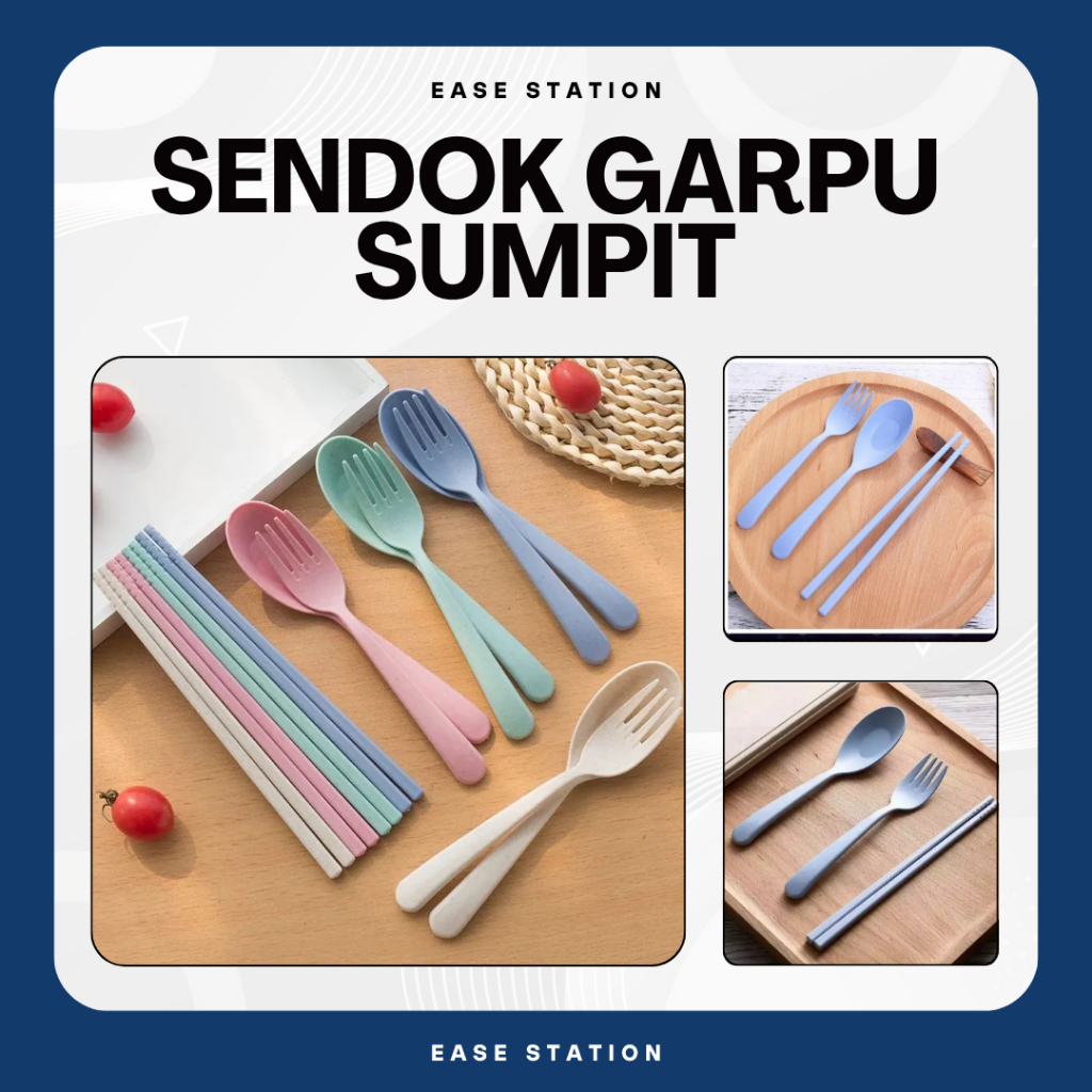 SATU SET ALAT MAKAN PLASTIK ALAT MAKAN SERBAGUNA SENDOK GARPU SUMPIT TRAVEL SOUVENIR PERNIKAHAN