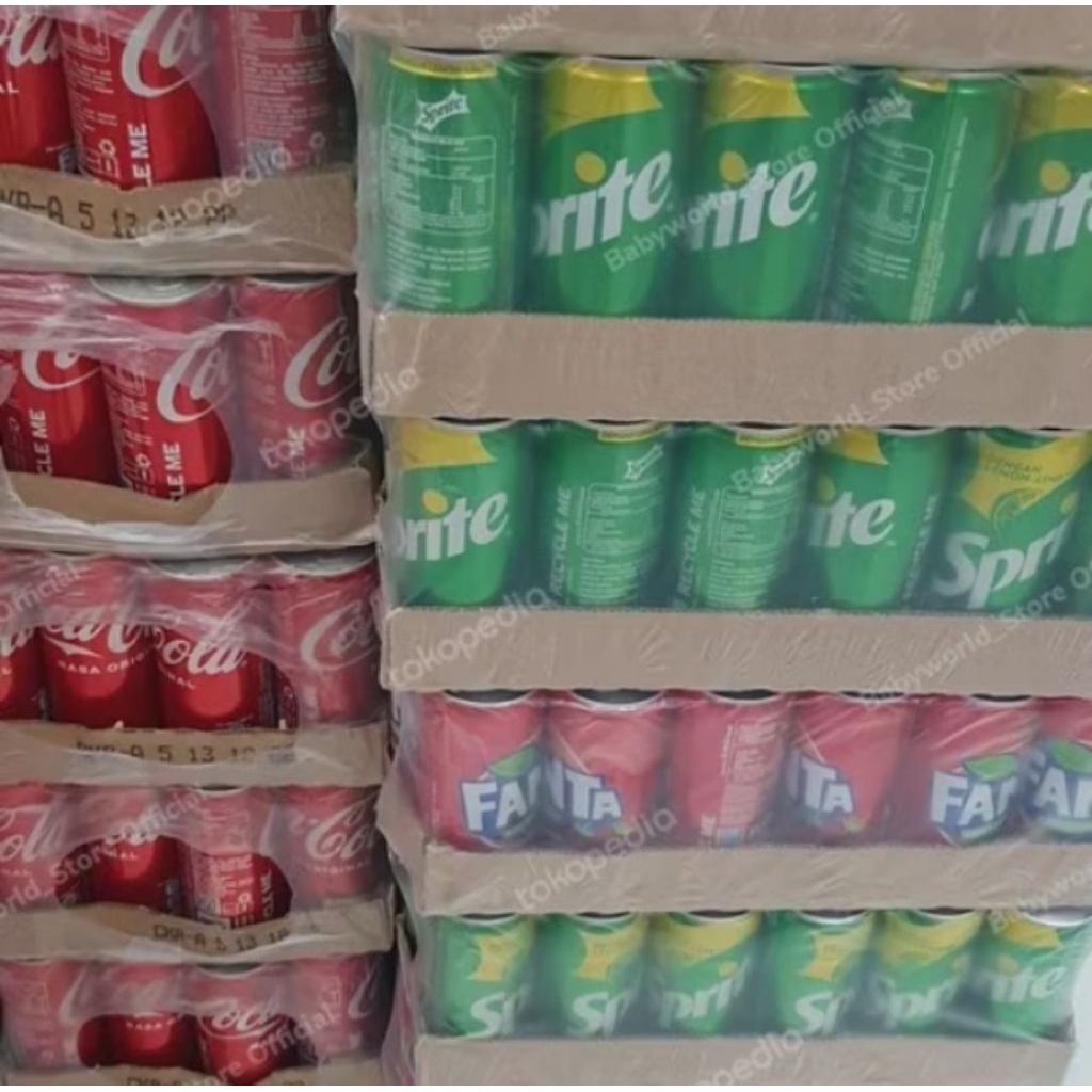 

Coca Cola dan Sprite, kemasan kaleng, 1 krat isi 24
