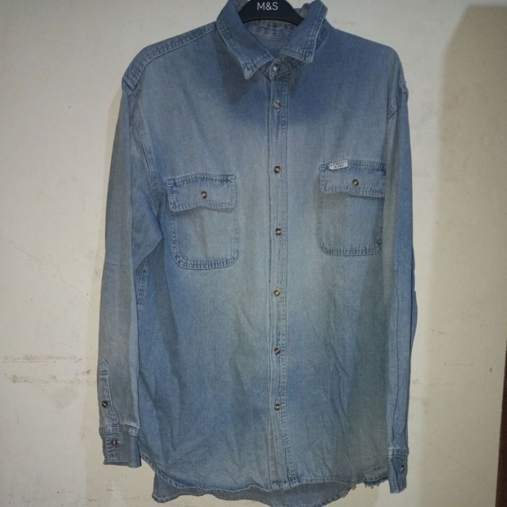 Kemeja jeans kasual thripting Brand G-TWENTY  K-TEX