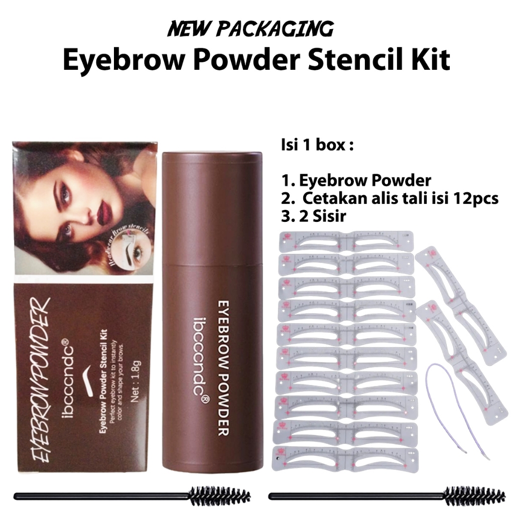 Ibcccndc Eyebrow New Packaging Set Alis Premium - Pensil Alis Tahan Air Cetakan Alis Tali 12pcs
