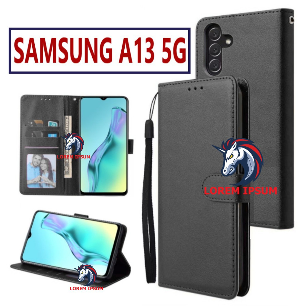 LEATHER CASING SAMSUNG A13 5G CASE KULIT FLIP WALLET LEATHER KULIT PREMIUM SARUNG BUKA TUTUP KESING 