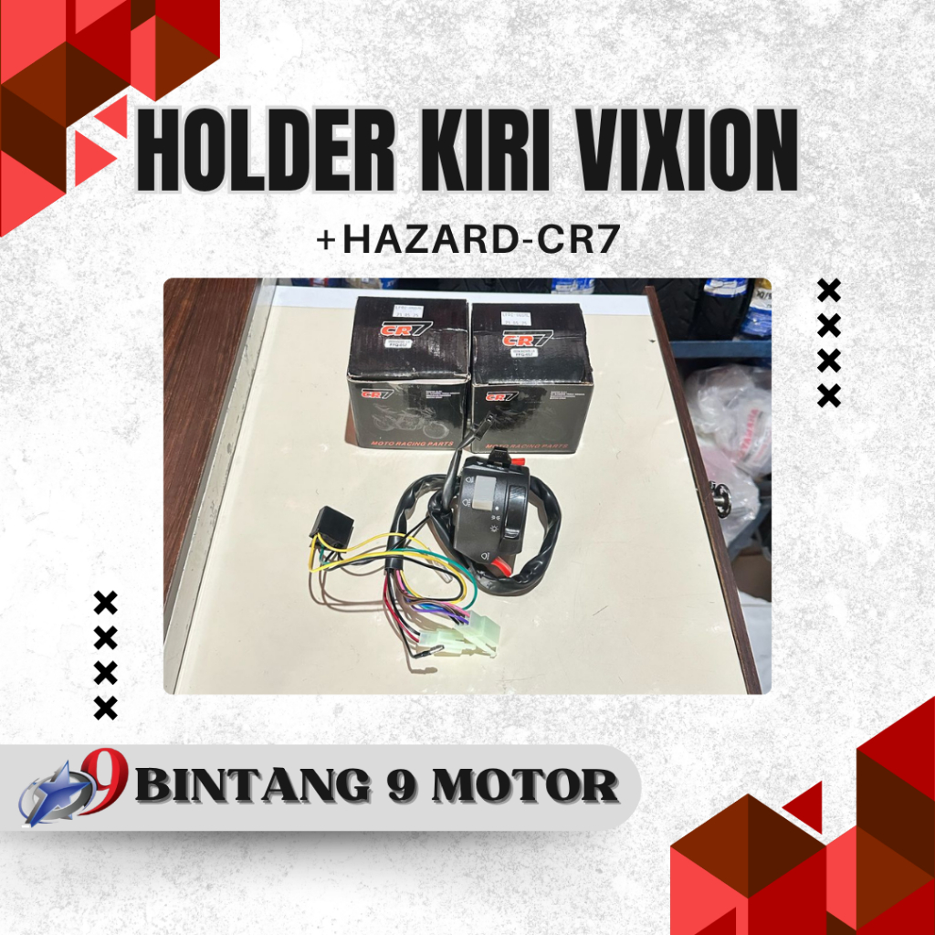 HOLDER KIRI VIXION+HAZARD CR7-BINTANG SEMBILAN MOTOR