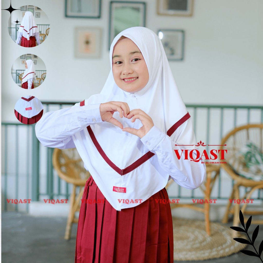 Jilbab Sekolah Anak SD AFIFAH Jersey Premium Usia 5-10 Tahun