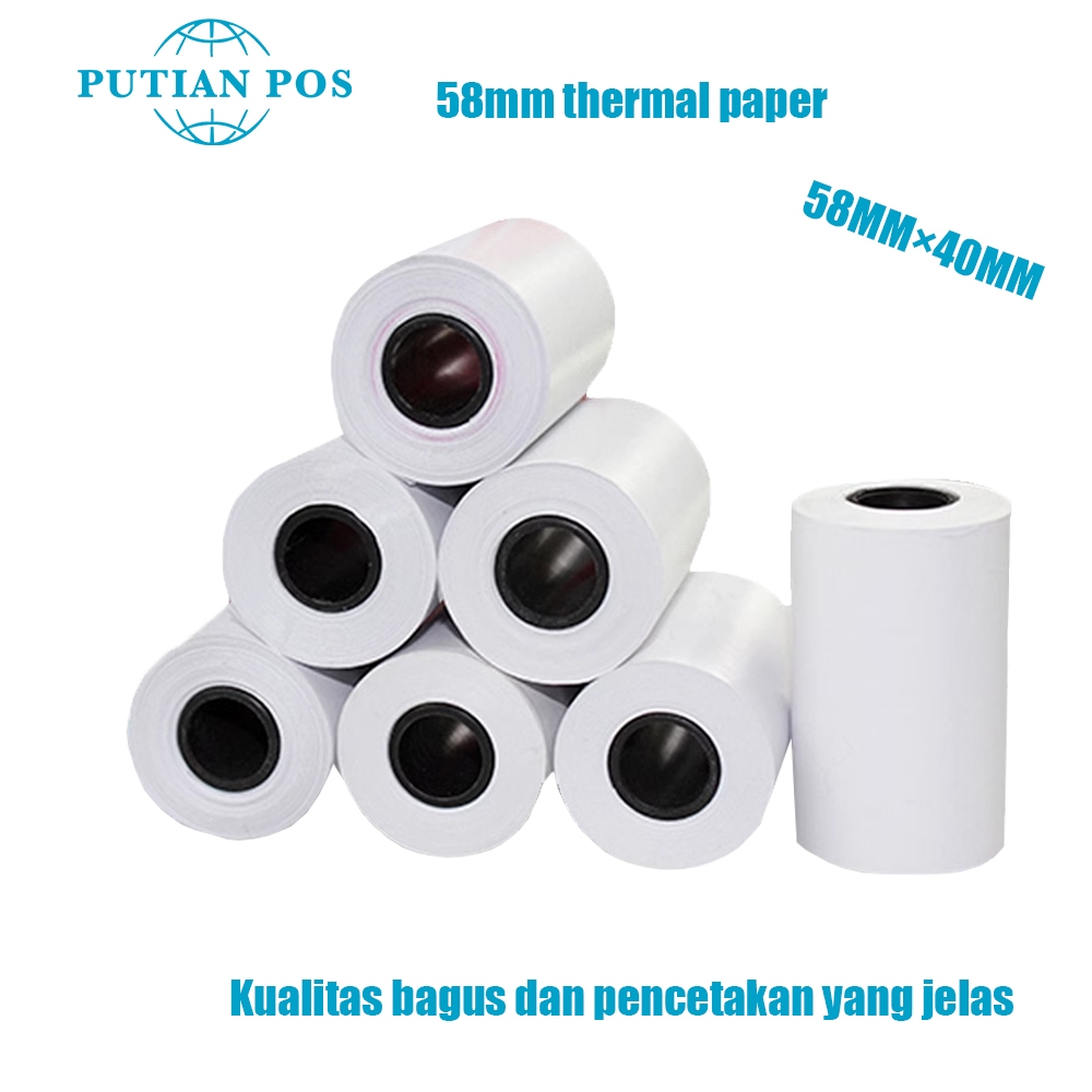 

PUTIAN POS Gulungan Kertas Printer 58MM Gulungan Kertas Termal Ukuran 57×40