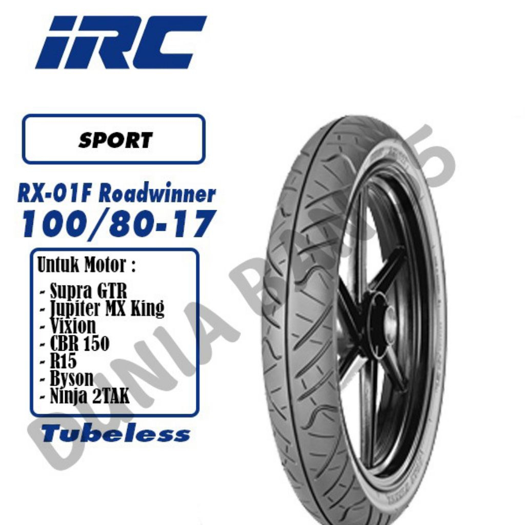 IRC 100/80-17 (RX01F) TUBELESS Ban depan CBR150, VIXION