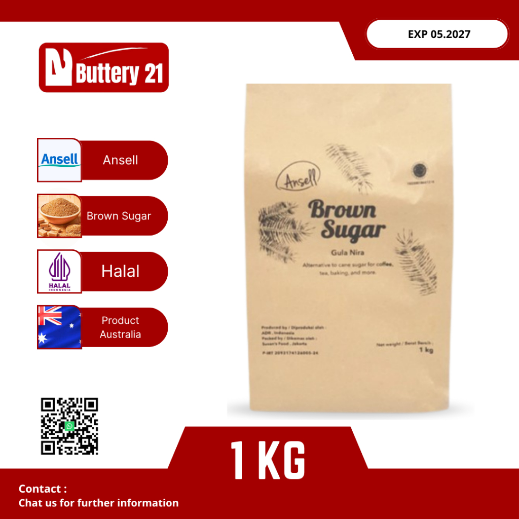 

ANSELL BROWN SUGAR 1 KG/ASNELL GULA NIRA/GULA DARI POHON NIRA