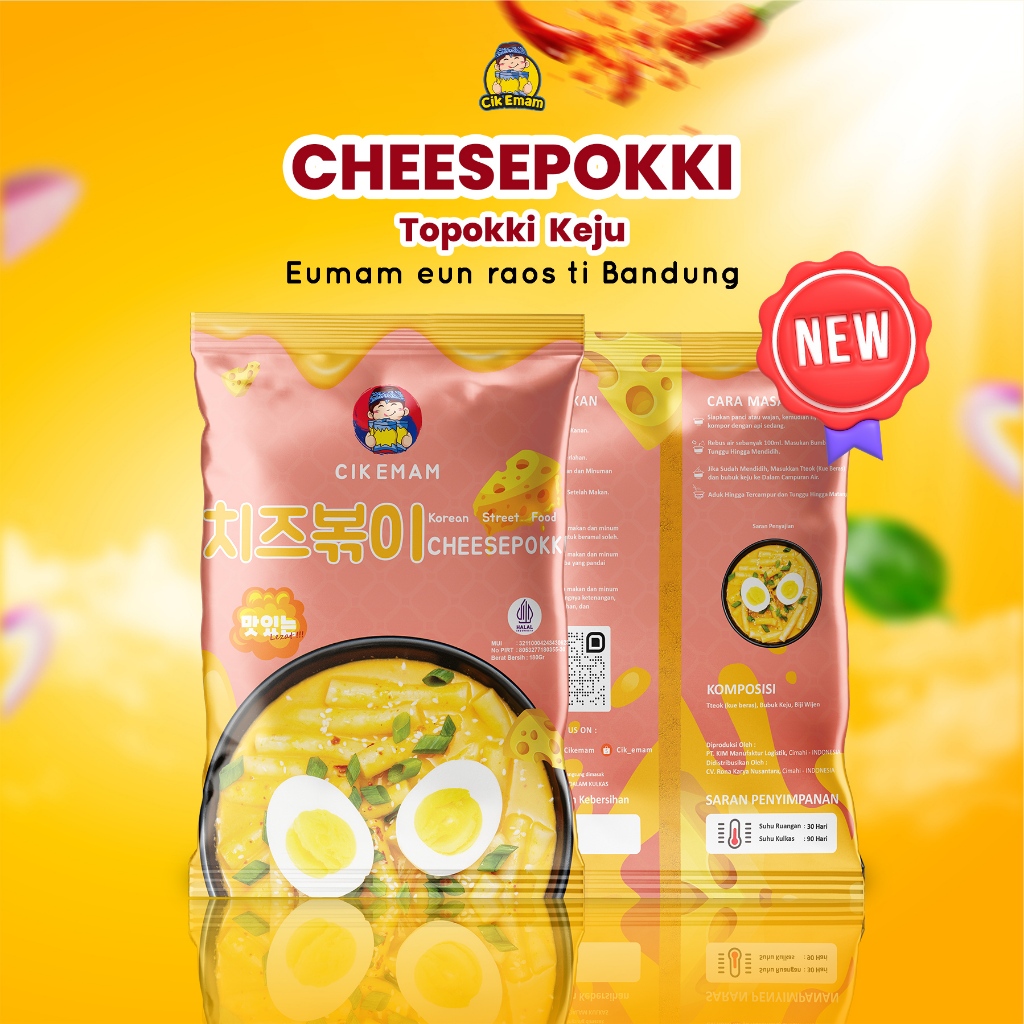 

Cik'Emam - SPECIAL LAUNCHING New Cheesepokki Topokki Tteokbokki Keju Korean Street Food Halal Makanan Instan Original