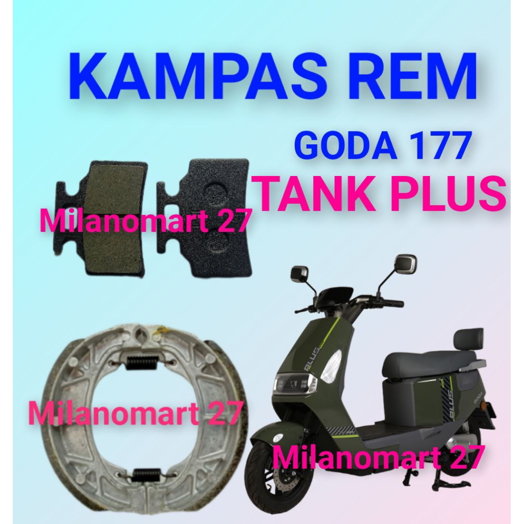 kampas rem goda tank 177 plus kampas rem sepeda listrik GODA 177  TANK PLUS