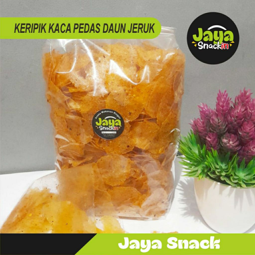 

1/5 KG Keripik Kaca kiloan daun jeruk pedas Cemilan Makanan ringan