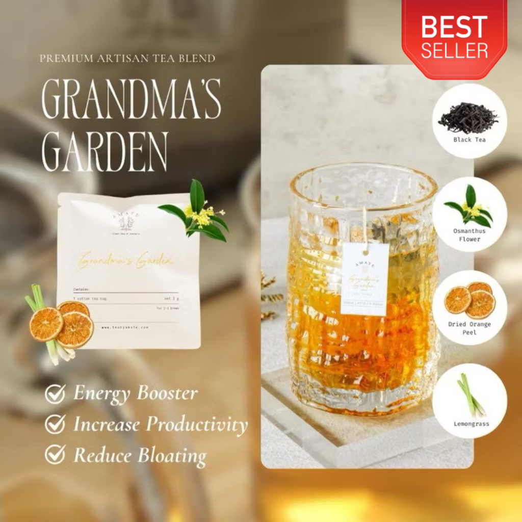 

Orange Black Tea (isi 10) - Teh Hitam Premium - AMATE Grandma’s Garden