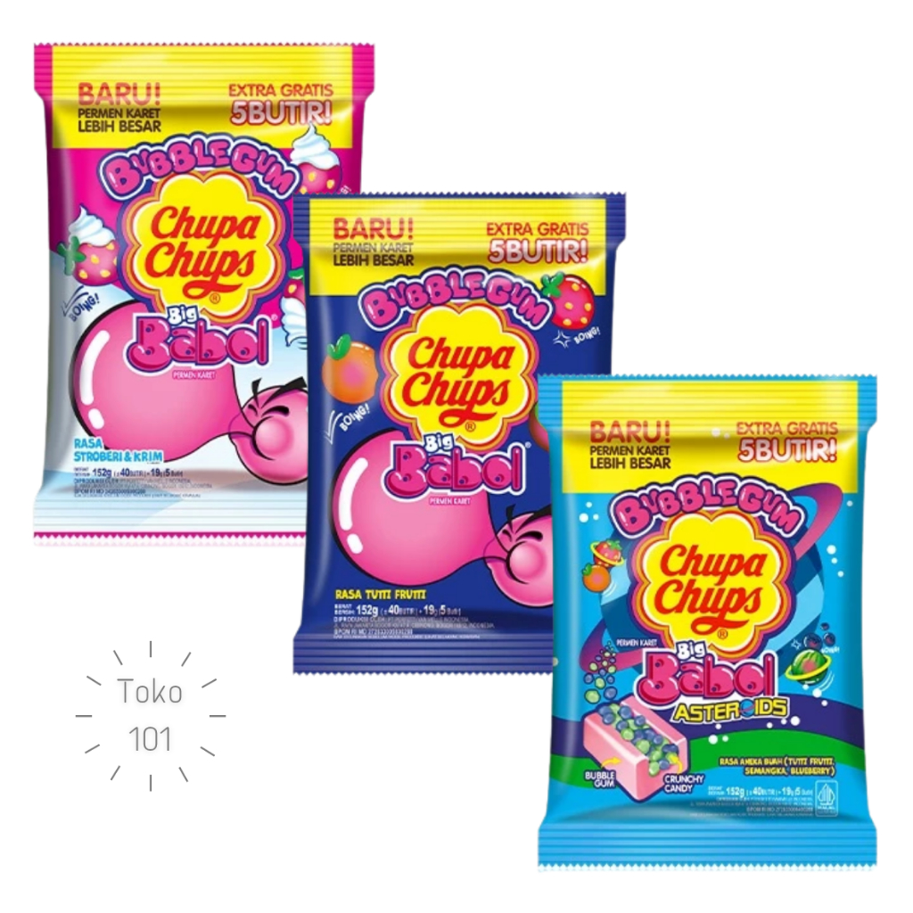 

Chupa Chups Big Babol 152g - Permen Karet Rasa Buah