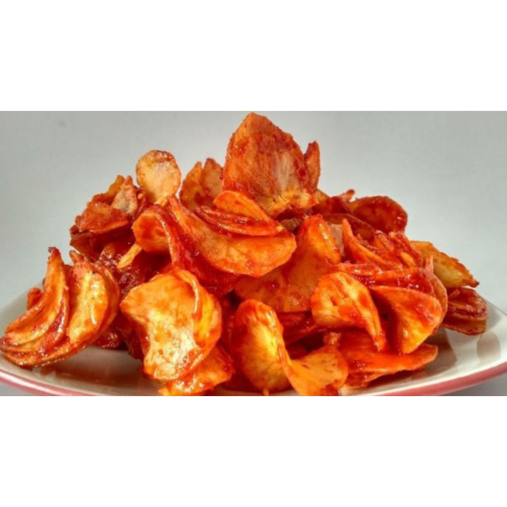 

Keripik Singkong Balado 1kg Tebal & Lengket