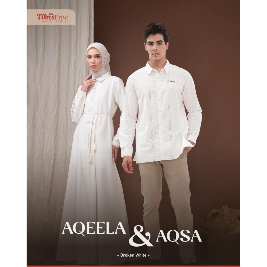 Baju muslim couple Nibras Aqsa & Aqeela/baju haji dan umroh/gamis couple /sarimbit couple