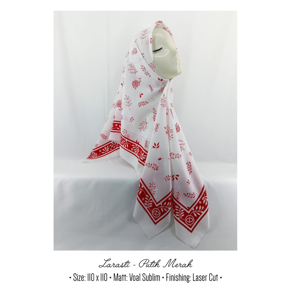 Hijab segi empat Merah putih