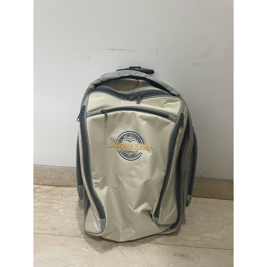 new bukan preloved Koper kain kabin cabin suitcase luggage small putih white