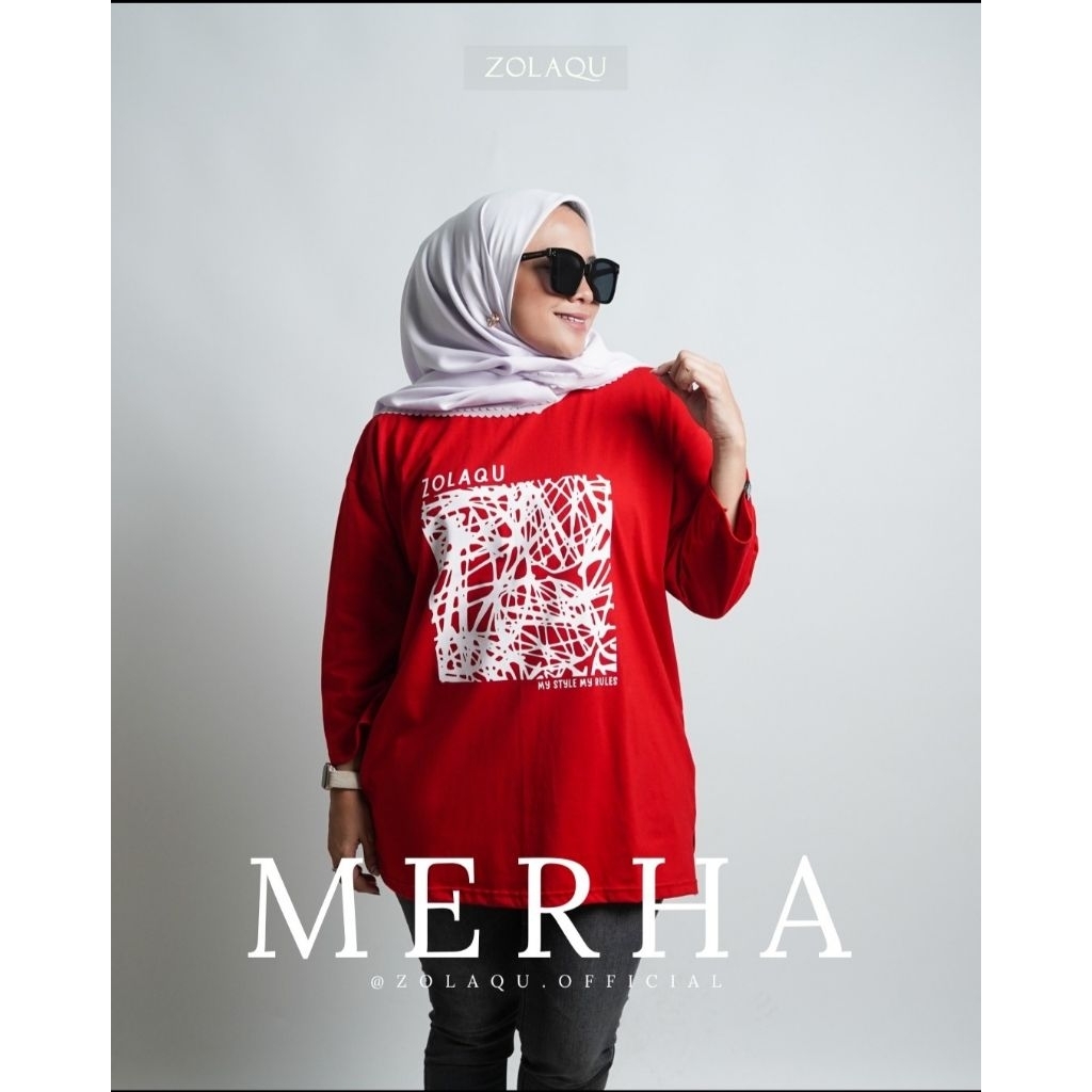 Atasan zolaqu ORI warna merah