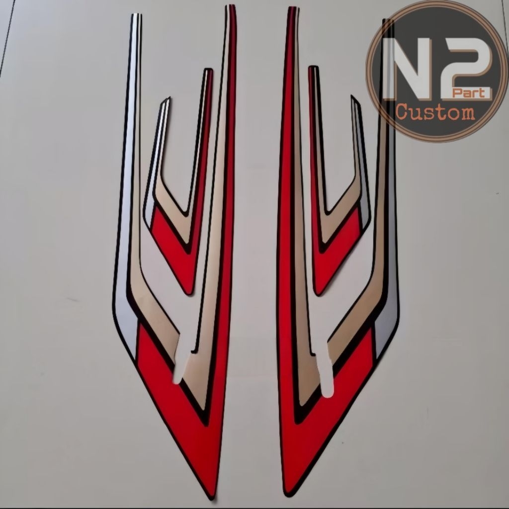Striping Honda GL 100 tahun 1994 Stiker list body standar motor gl100 94 merah