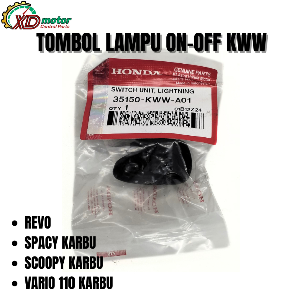 SAKLAR TOMBOL LAMPU ON OFF KWW HONDA REVO SPACY KARBU SCOOPY KARBU VARIO 110 KARBU