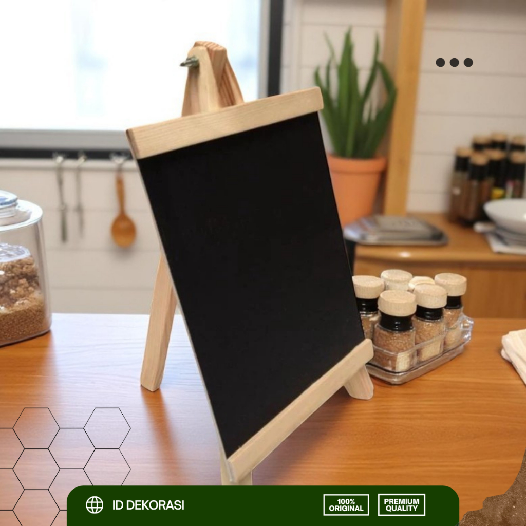 

ID DEKORASI Papan Tulis Mini Kapur Kayu dengan Kaki | Blackboard Standing Display Cafe Wedding Aesthetic | Papan Menu Harga Tanda Meja Dekor Rustic