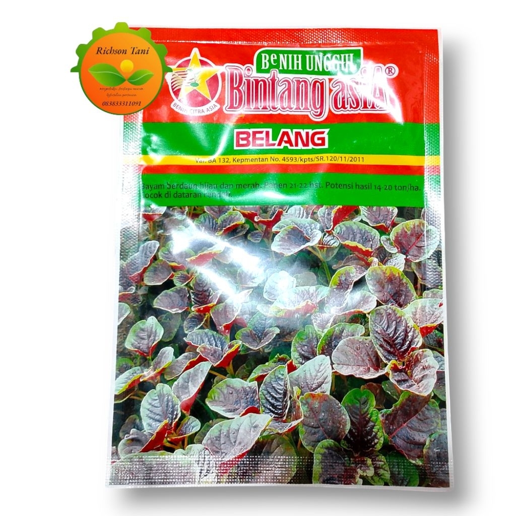 Benih Bayam Merah Belang 50 Gram - Bintang Asia