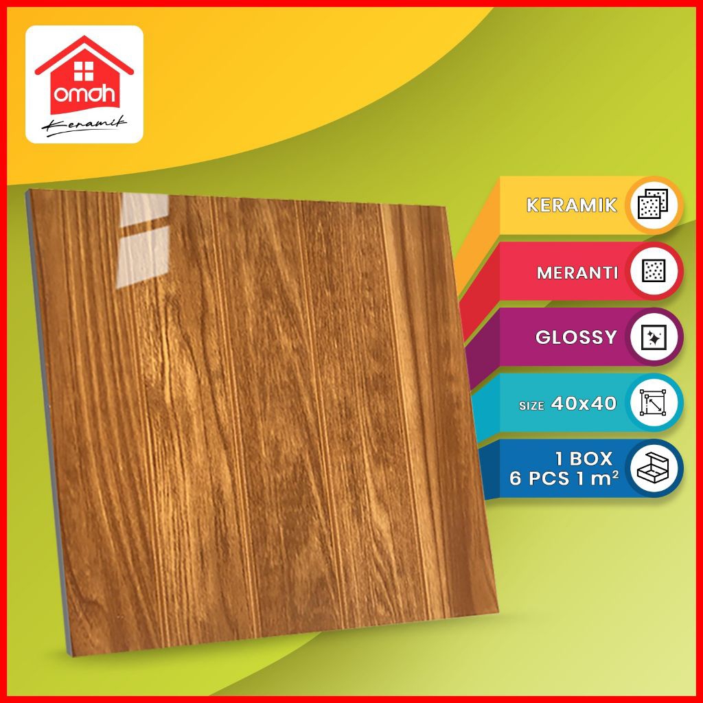 Keramik Lantai Kilap KITA 40X40 Meranti Brown