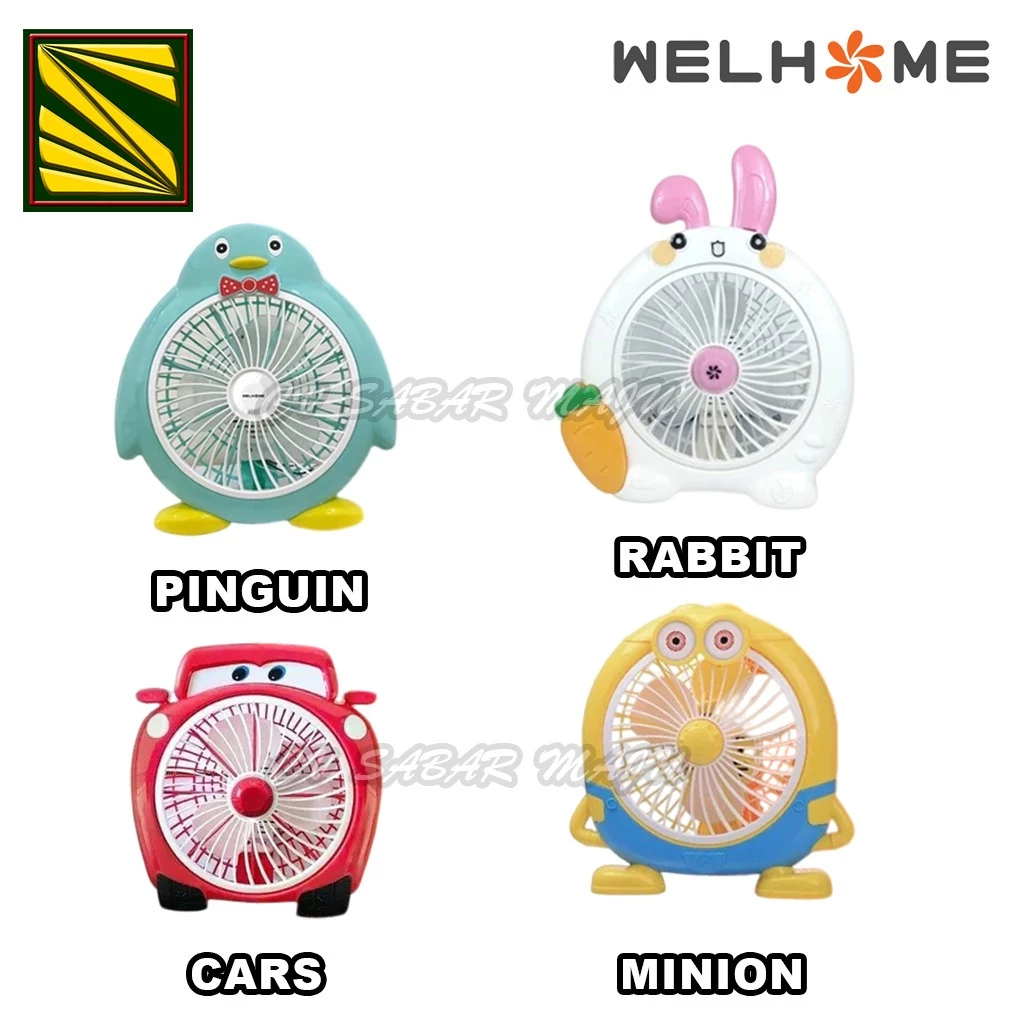 Welhome Kipas Angin Mini, Kipas Angin Karakter, Box Fan Welhome