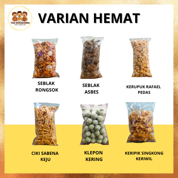 

Paket Hemat Cemilan Kerupuk & Snack Pedas Gurih Viral