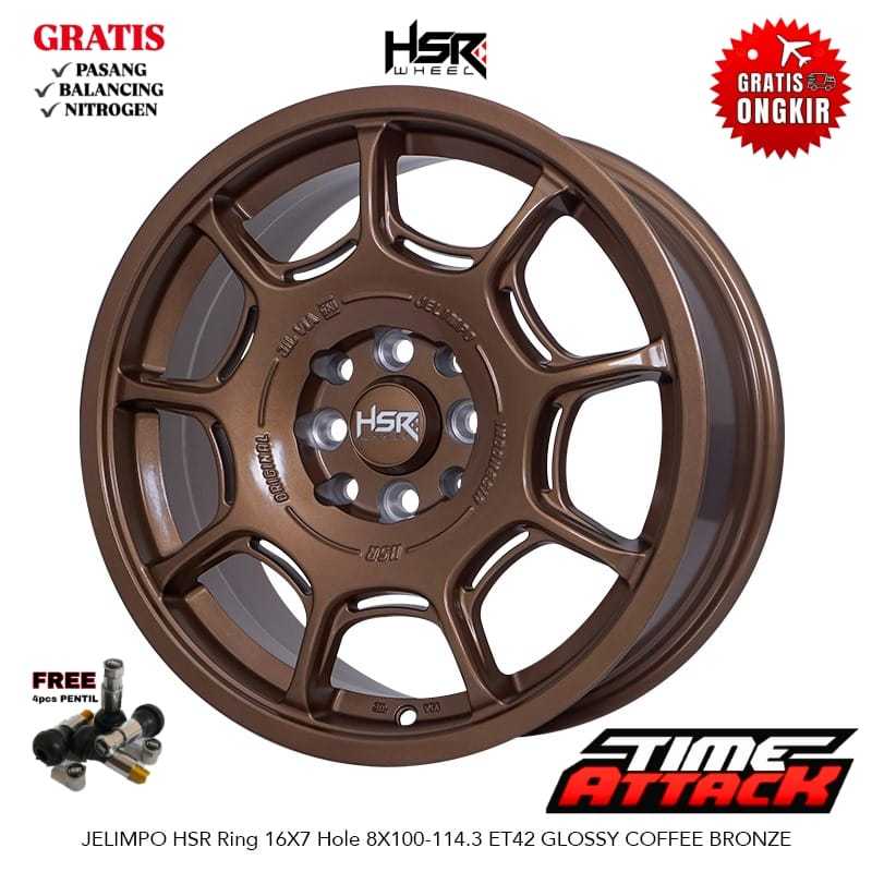 Velg Mobil Hsr R16 Vinfast VF3 Mobilio Swift Kijang Freed HSR WHEEL Tipe Jelimpo - TIME ATTACK BOGOR