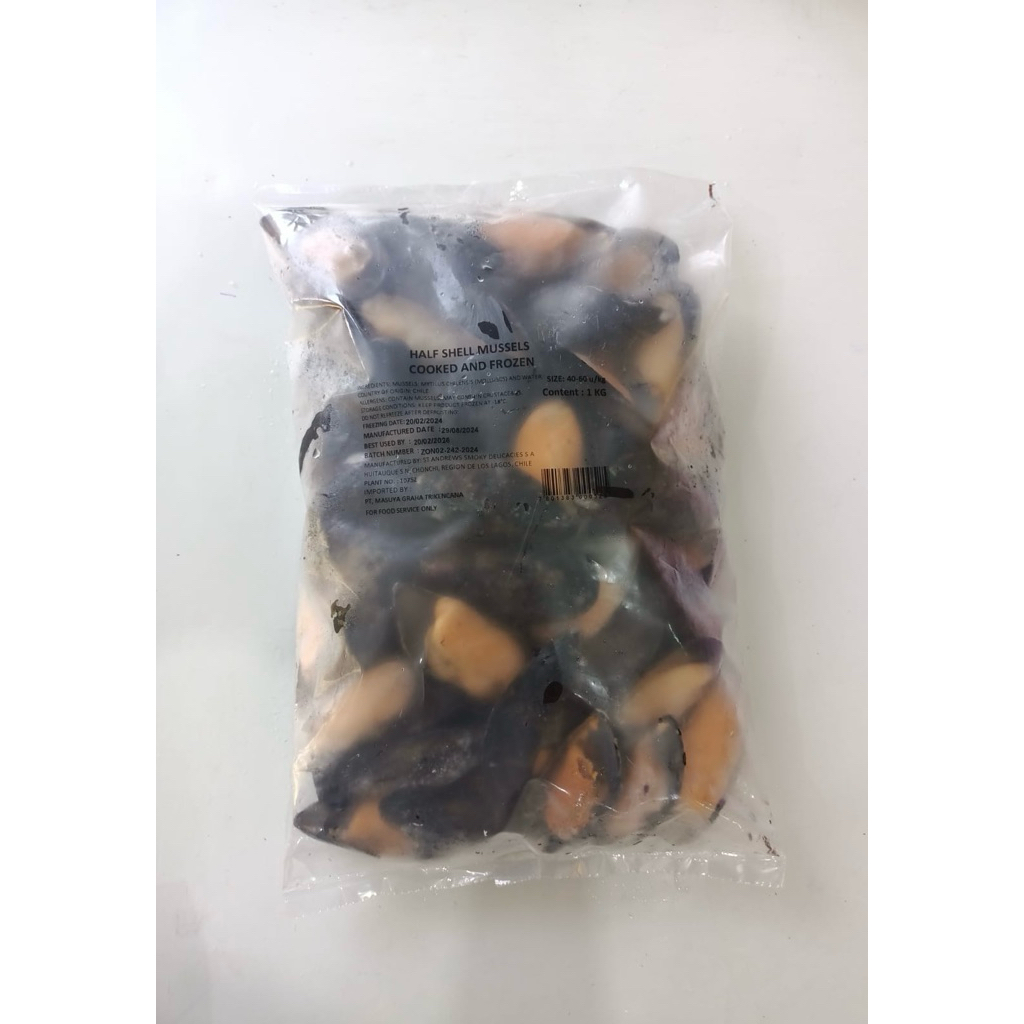 

Half Shell Chilean Black Mussels Cooked