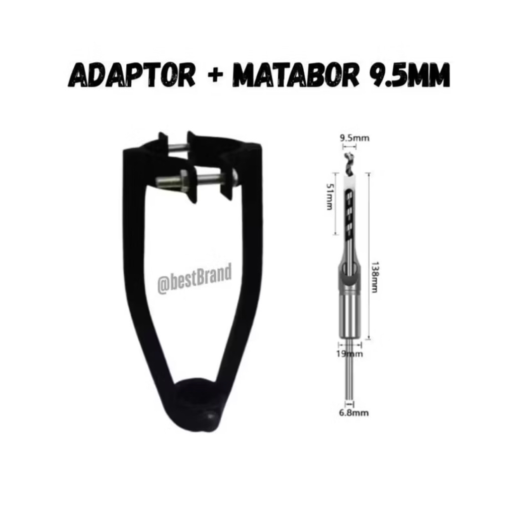 adaptor bor bobok kayu dan mata bor