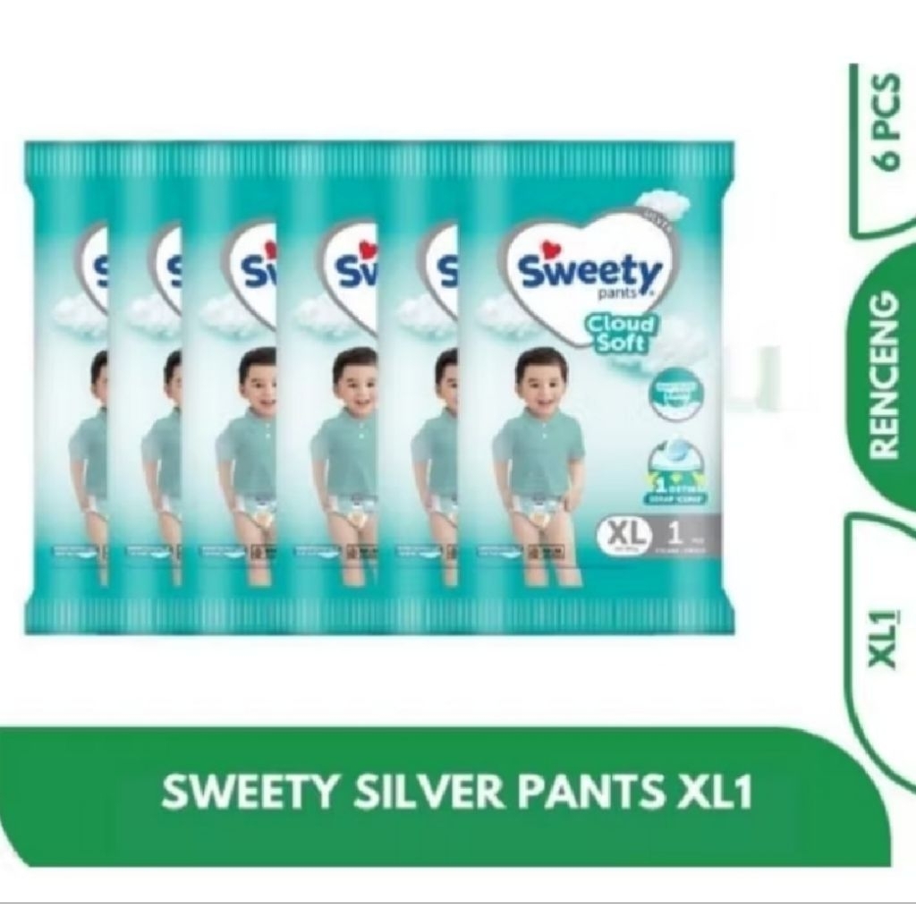 SWEETY SILVER SIZE XL RENCENG 6 PCS
